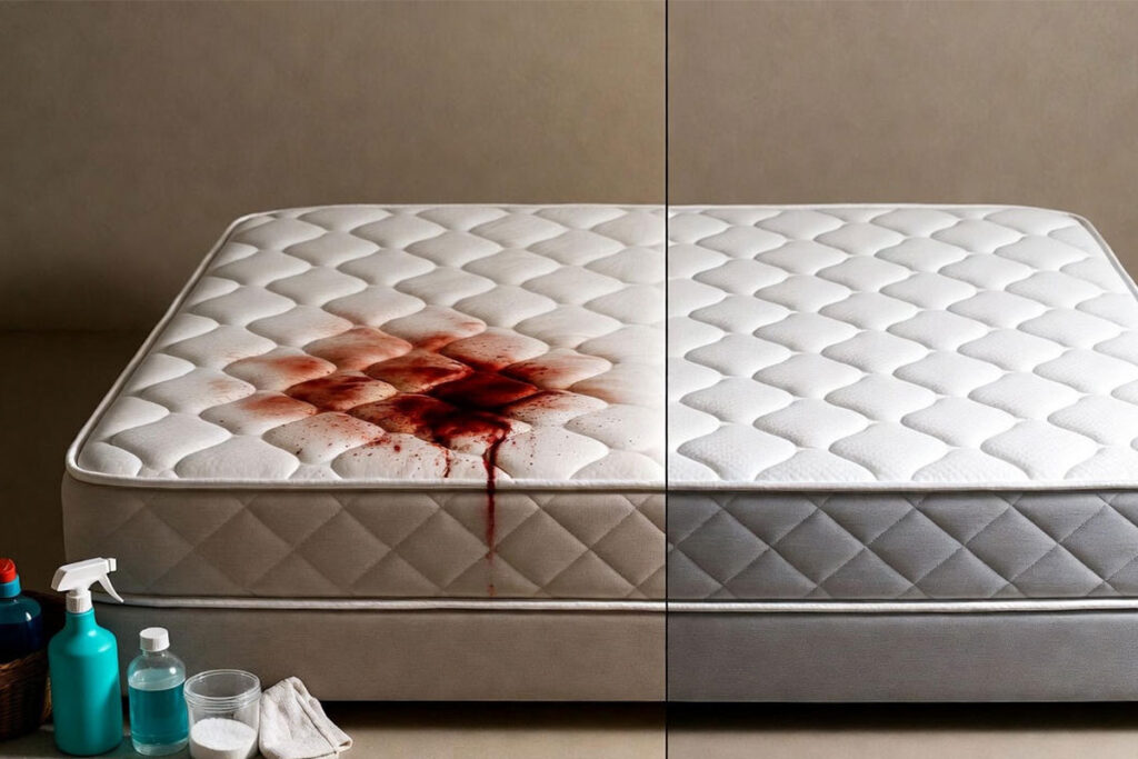 تمیز کردن لکه خون روی تشک