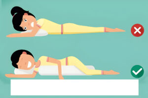 طرز خوابیدن با دنده شکسته